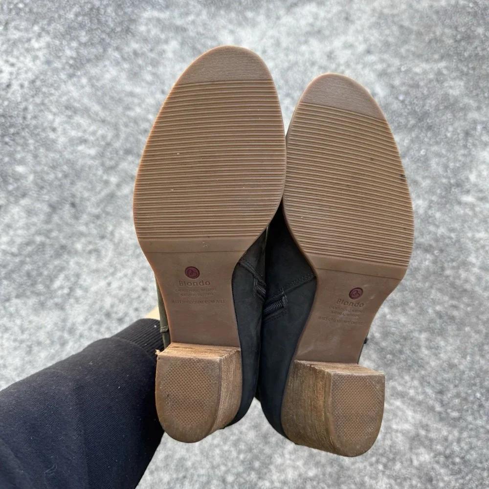 Blondo Norma Womens Sz 10 M Slate Grey Nubuck Waterproof Heeled Bootie *Peeling* - Picture 9 of 14